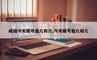 咸阳今天限号是几和几,今天限号是几和几