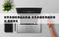 世界各国疫情最新数据 世界各国疫情最新情况 最新排名