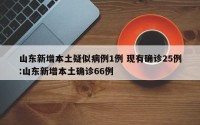山东新增本土疑似病例1例 现有确诊25例:山东新增本土确诊66例